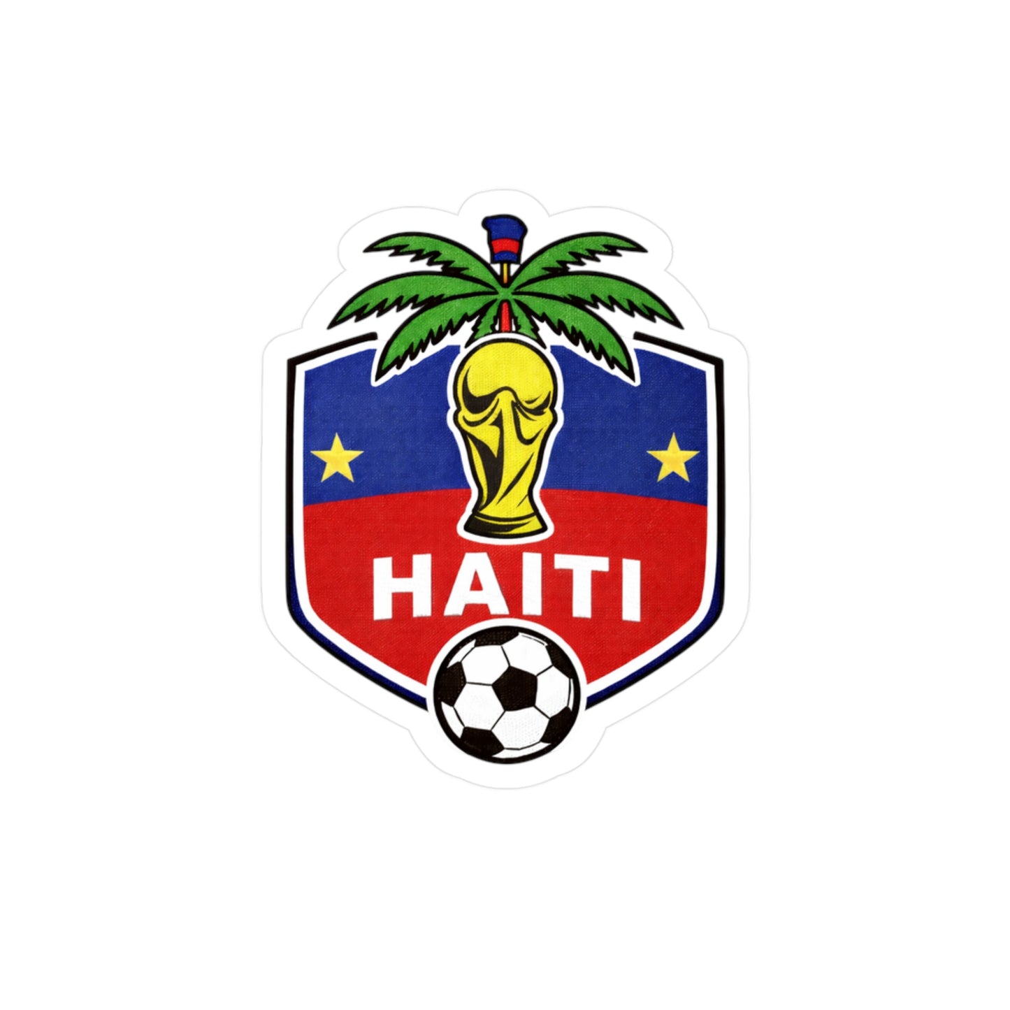 Haiti Soccer Crest Sticker - Kiss-Cut Vinyl Decal