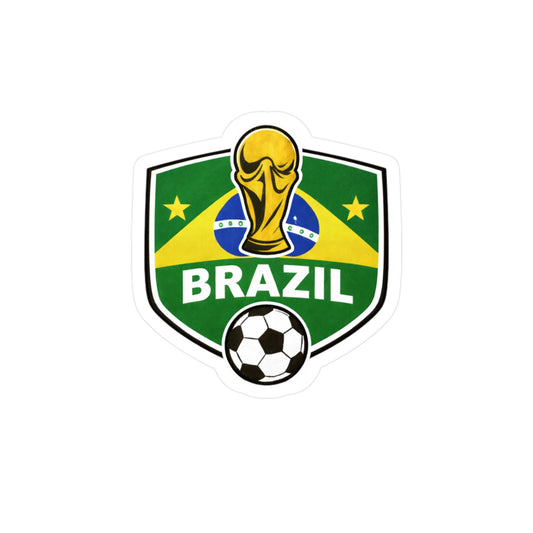 Brazil Soccer Crest Sticker - Kiss-Cut Vinyl Decal