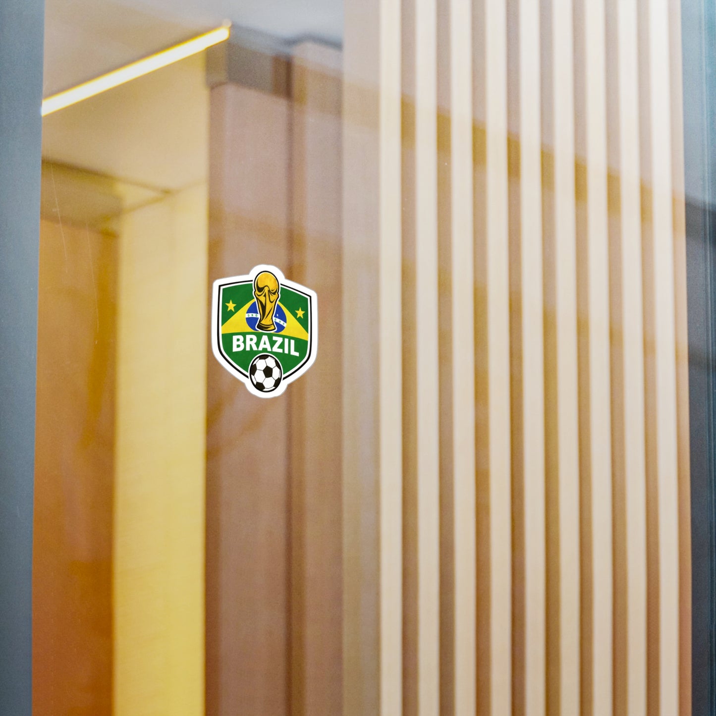 Brazil Soccer Crest Sticker - Kiss-Cut Vinyl Decal