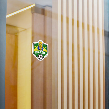 Brazil Soccer Crest Sticker - Kiss-Cut Vinyl Decal